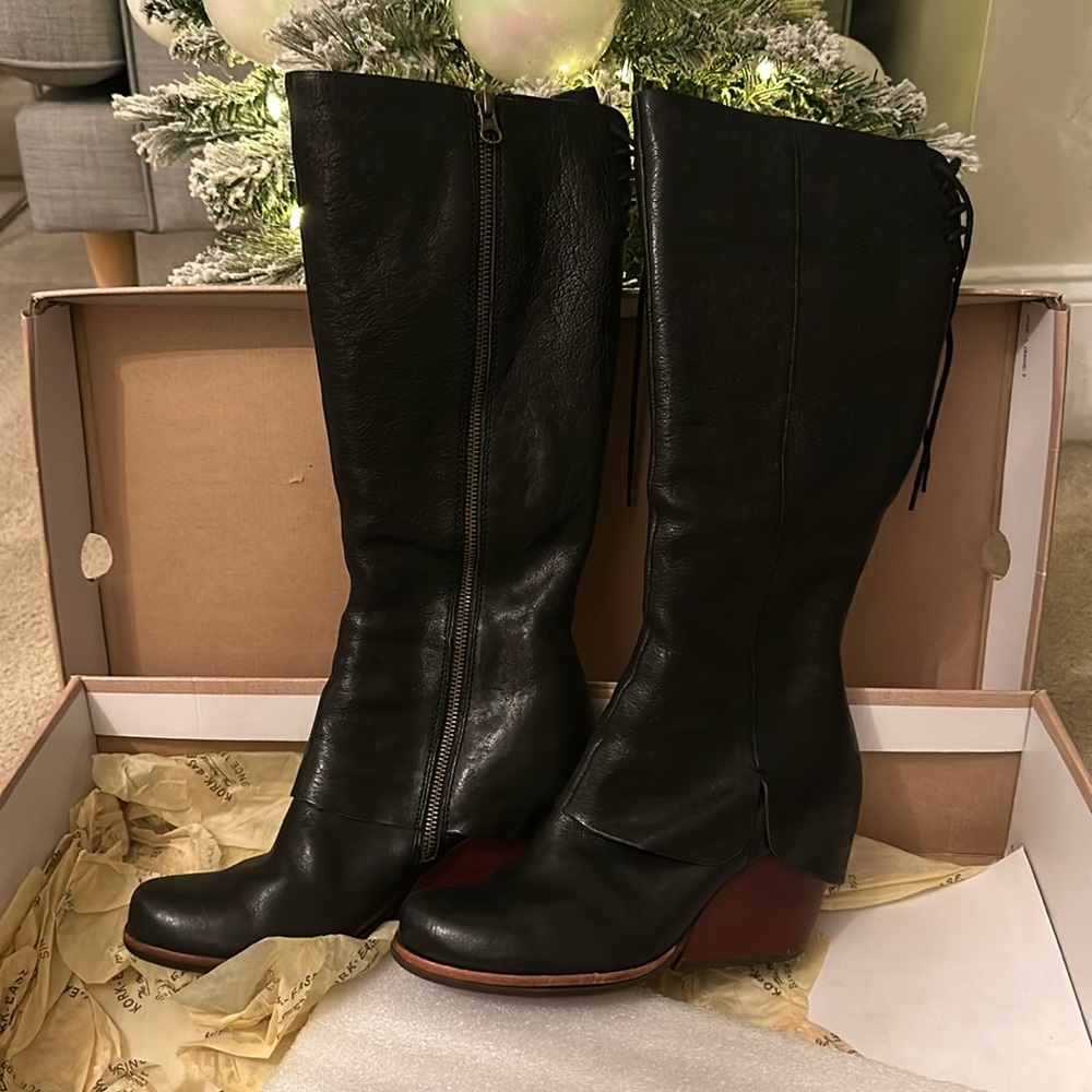 Kork-Ease Black Leather Boots